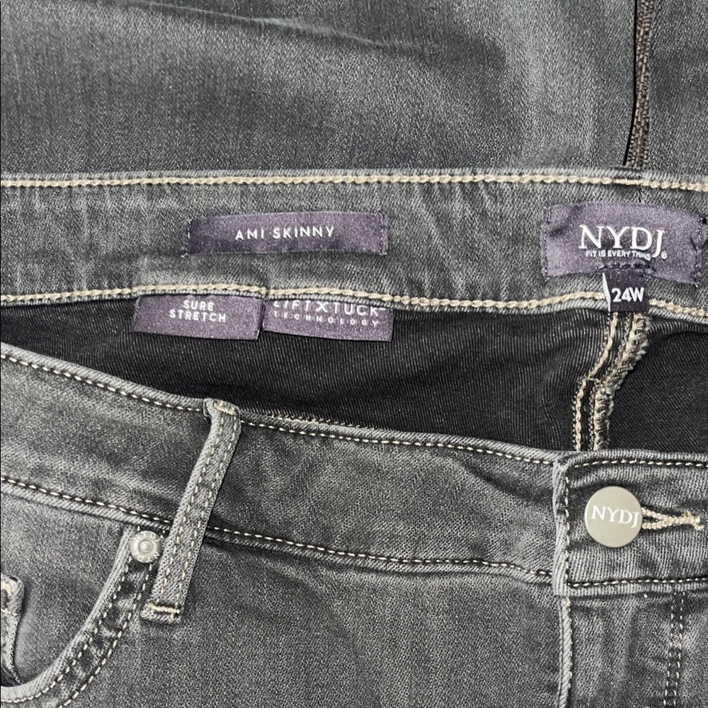 NYDJ Women's Charcoal Skinny Jeans - Picture 4 of 6